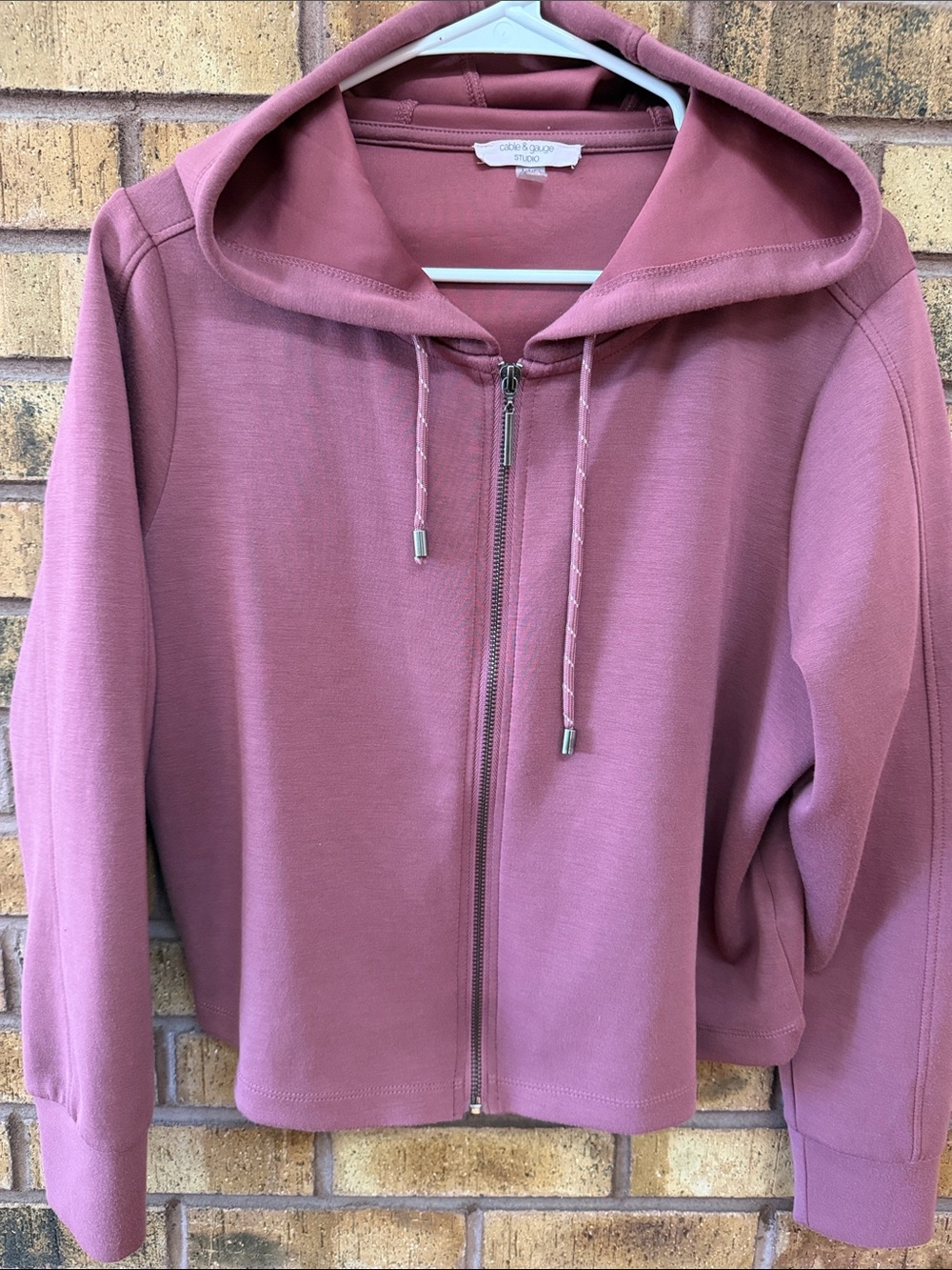 Cable & Gauge Mauve Pink Zip-Up Hoodie Jacket